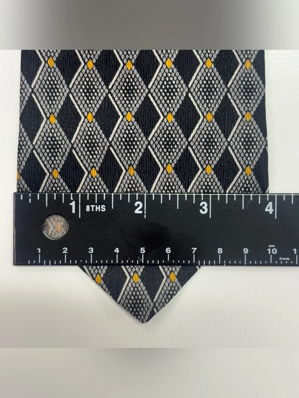 Vintage 90s Louis Feraud Silk Geometric Wide Tie Made in USA
